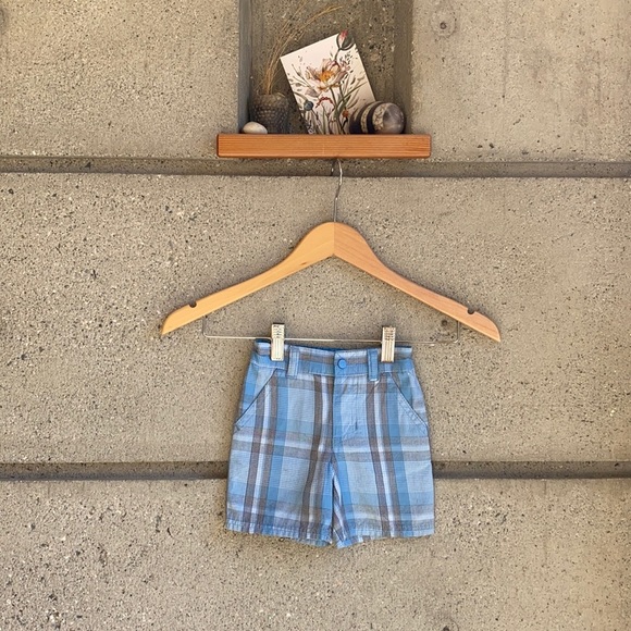 Hurley Infant 3-6 month Baby Blue Plaid Shorts - Picture 2 of 11